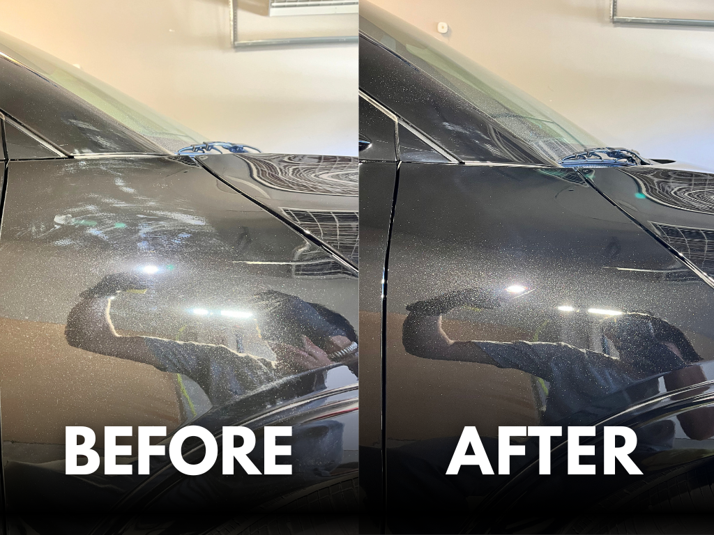 Tang Detailing ceramic coating before and after on black paint